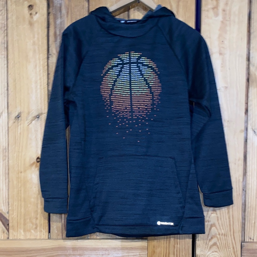 Kids Basketball Graphic Hoodie - Black